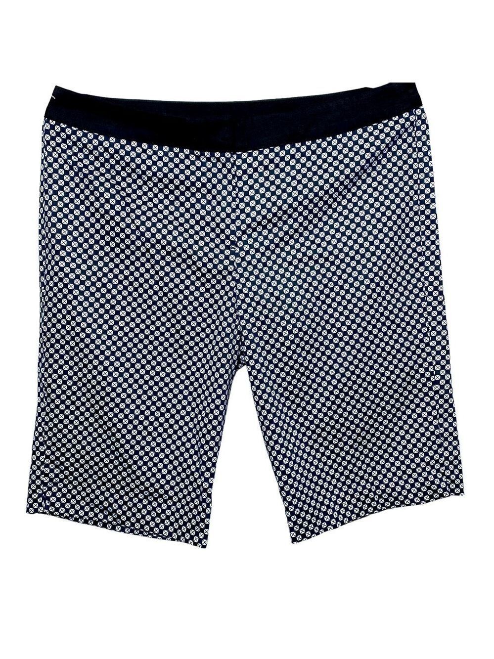 Sandro Costal Navy Blue Bermuda White Novelties Prints Comfy Stretch Shorts 10